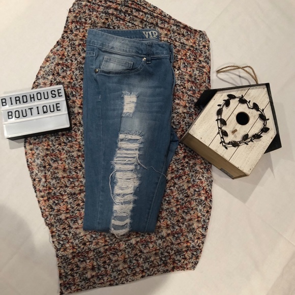 V.I.P Ripped Blue Jeans - Picture 5 of 5